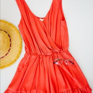 Ruffly romper rusted color